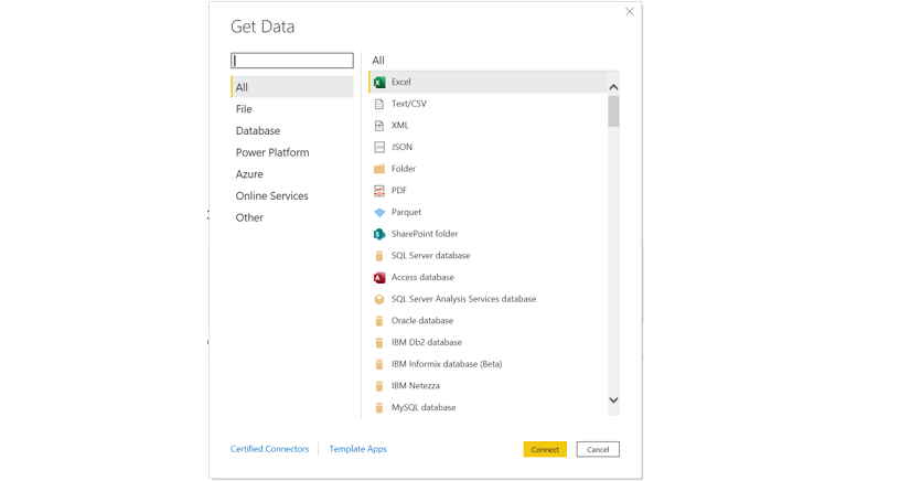 Power BI reports reporting system easy simple integration connection Excel SQL ERP